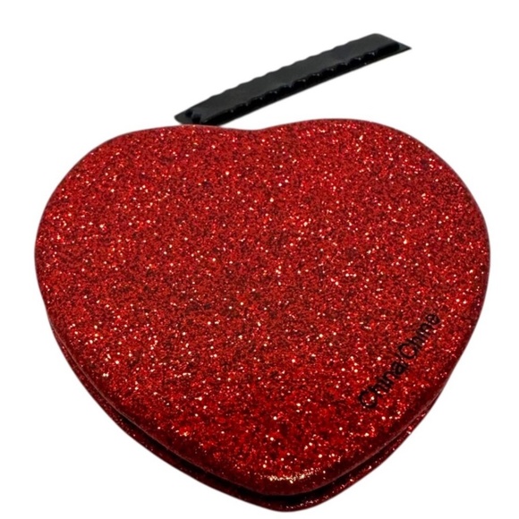 Coach Red Glitter Heart Mirror NWT - Picture 2 of 3